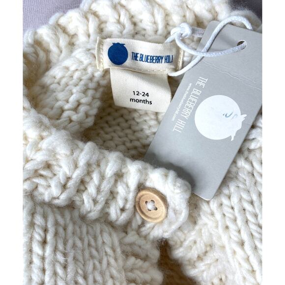 NWT THE BLUEBERRY HILL Cream Popcorn Cardigan Sweater Baby Girl Boy 12-18-24 Mo - Picture 3 of 4